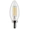 Satco 4 Watt B11 LED Lamp, Clear, Candelabra Base, 90 CRI, 3000K, 120 Volts S21265 - alternate 1